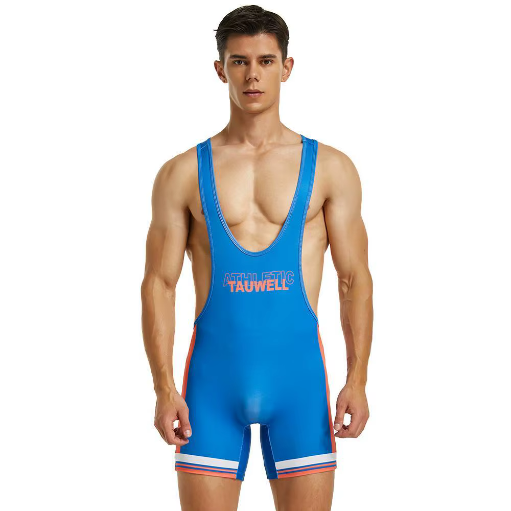 TAUWELL Maillot de Corps Homme, Combinaison Courte, Singlet de Lutte, Combinaison de Musculation et 