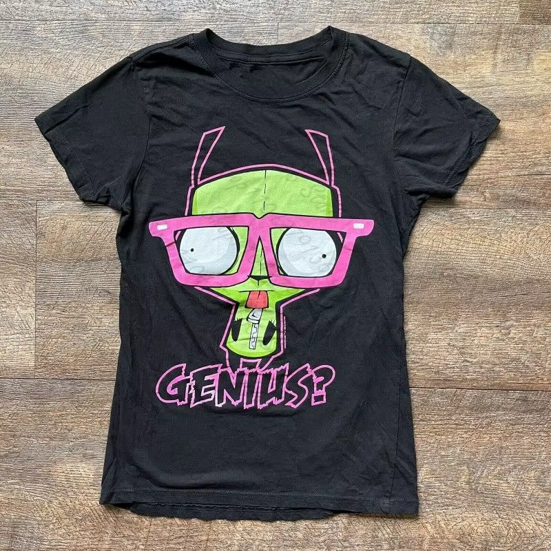 T-shirt imprimé gothique Harajuku Punk, style Y2k, manches courtes, coupe ajustée, crop top pour fem