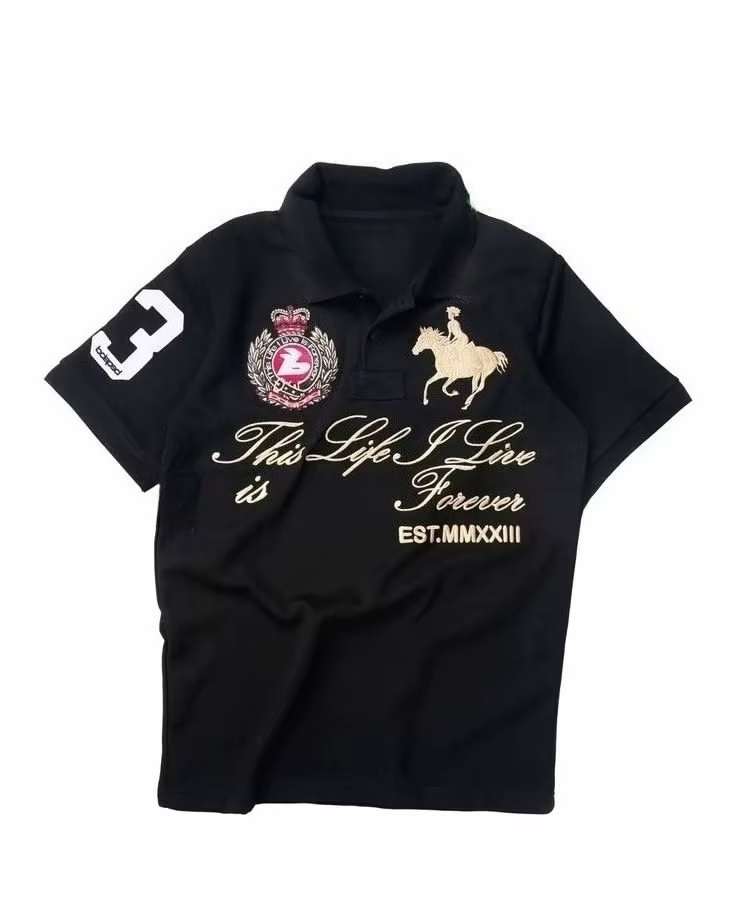 Life I Live is Foreve America Retro Street - Polo imprimé minimaliste et tendance Hip Hop Y2K pour h