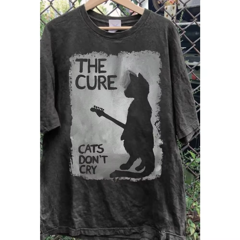 T-shirt The Cure Cat, T-shirt pour hommes, style rock alternatif indépendant des années 90, nouveau 