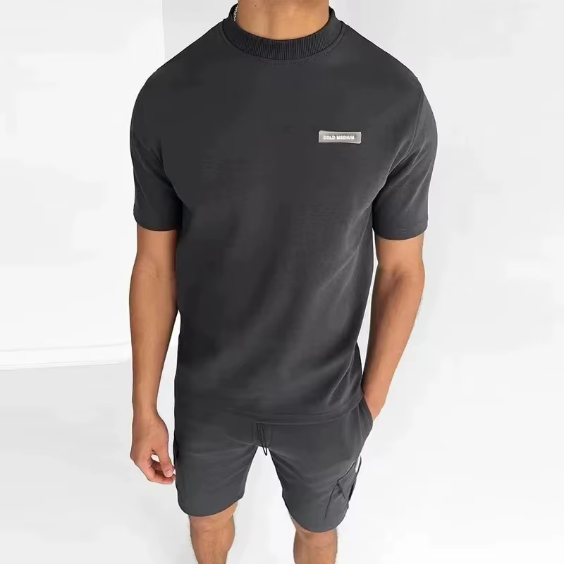 T-shirt à Manches Courtes et Short de Poche pour Homme, Survêtement Deux Pièces Décontracté, Streetw