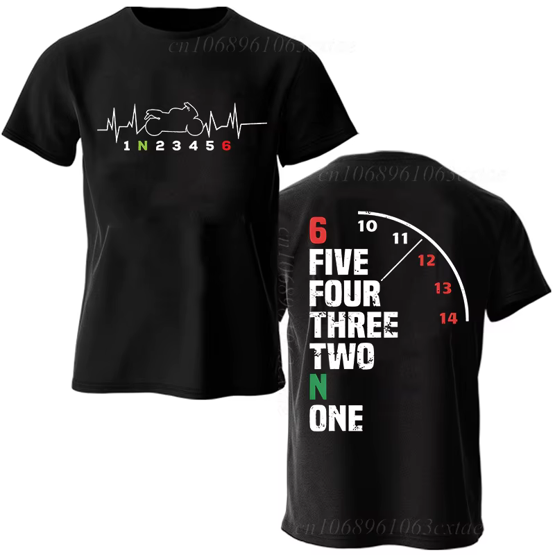 T-shirt graphique Heartbeat pour hommes, vêtements de motard, équipement de moto, décontracté, respi