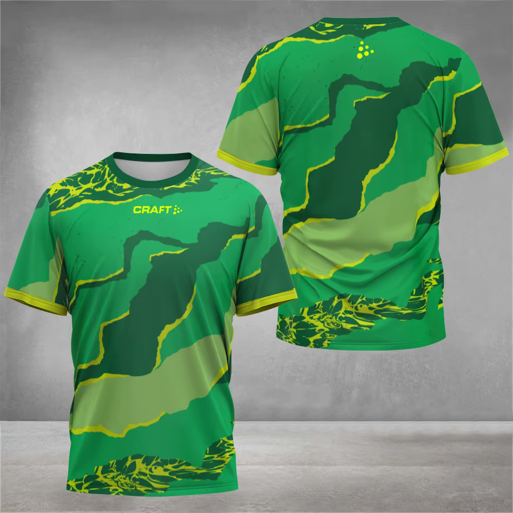T-shirt à col rond imprimé à la mode pour hommes, haut à manches courtes, badminton et tennis, vêtem