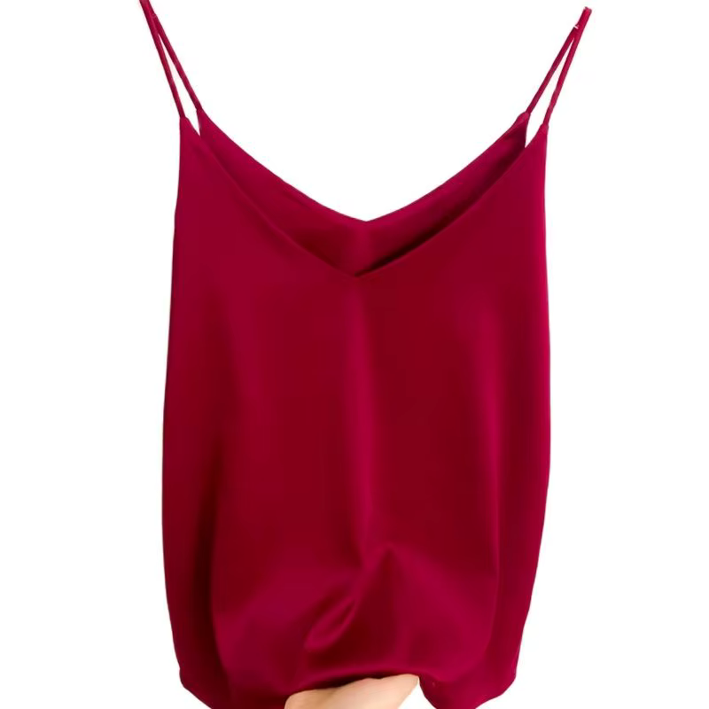 Nouveauté Été 2026 – Débardeur Slim Sexy pour Femme – Col V Sans Manches – Gris Uni – Tops Courts Co