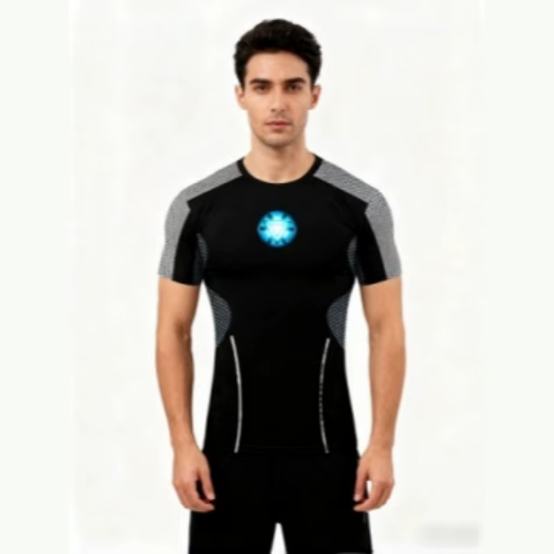 T-shirt de compression Iron Man Arc Reactor pour homme