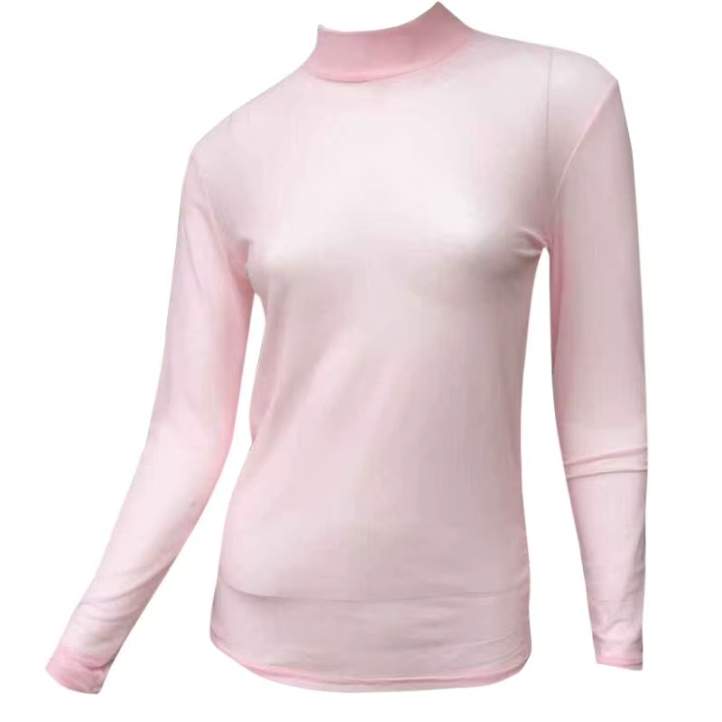 T-shirt transparent à manches longues pour femmes