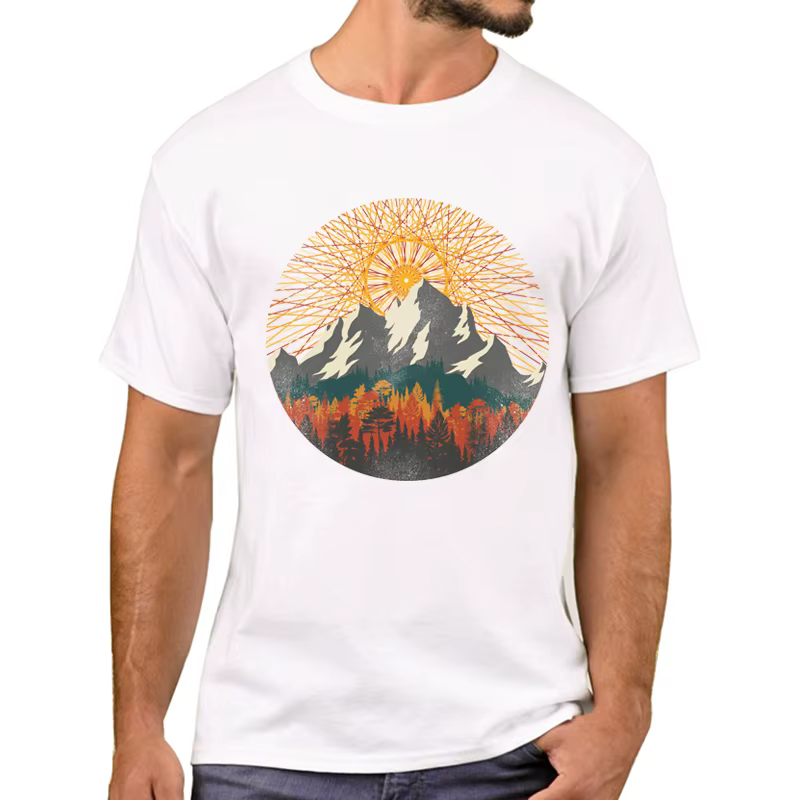 TEEHUB – T-Shirt manches courtes pour homme, imprimé géométrique, à la mode