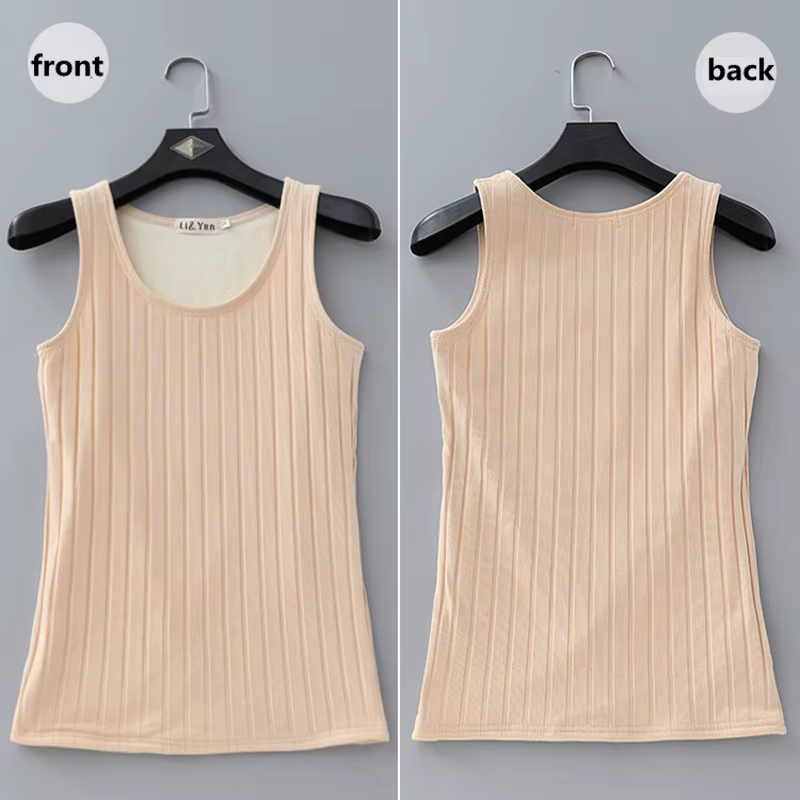 Chemise à fond en cachemire pour femme, velours, précieux, chaud, optique, serré, forme du corps, thermique, haut de commande, dame, slim, singlet glaçure, hiver