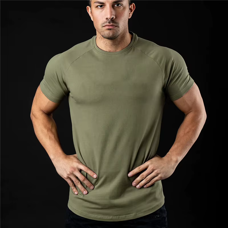 T-shirt uni hommes nouvelle mode t-shirts été coton à manches courtes