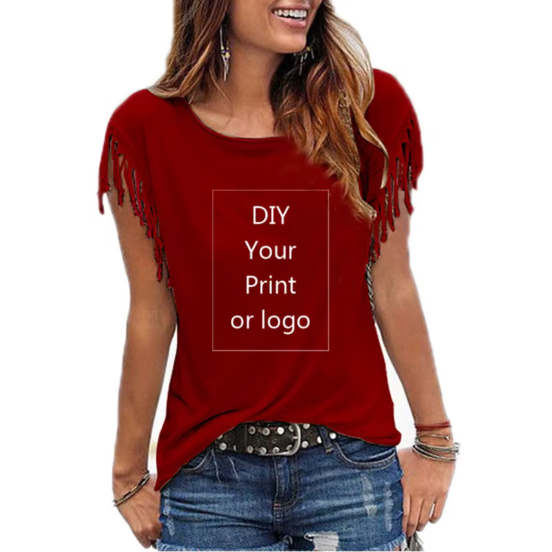 Nouveau T-shirt personnalisé 2026 pour femme – Créez votre propre motif photo ou logo – Haut à manches courtes avec