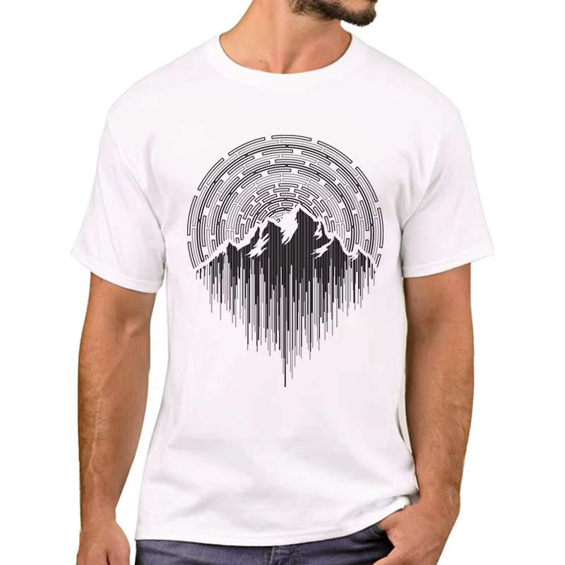 TEEHUB – T-Shirt manches courtes pour homme, imprimé géométrique, à la mode
