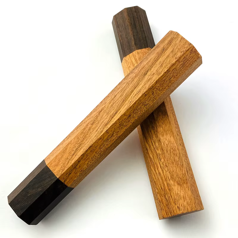 Kibao rouge + manche de couteau octogonal en ébène, pour bricolage, manche de couteau de cuisine de Style japonais, manche de couteau cru de poisson 1 pièce