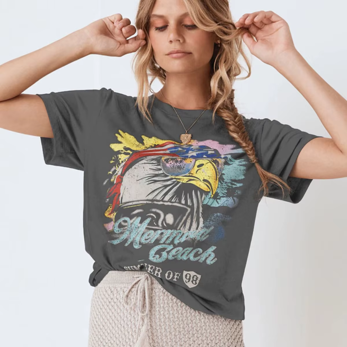 T-shirt manches courtes col rond femme