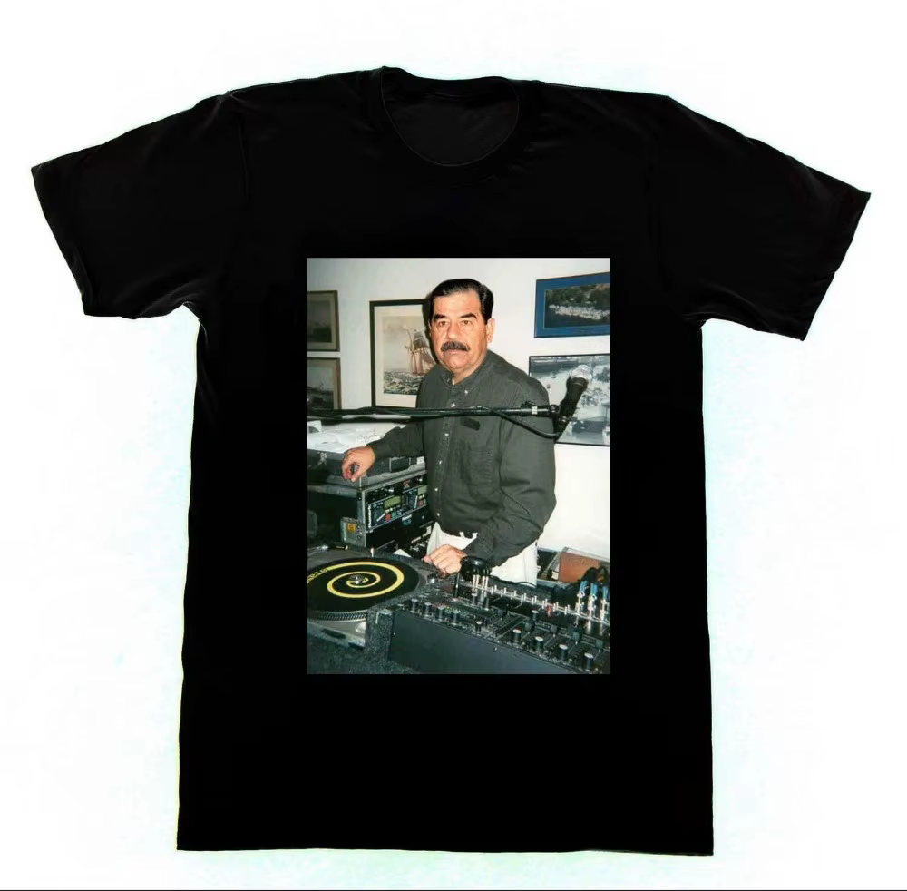 Dj Saddam Hussein t-shirt techniques 1200 maison irak Edm Hip Hop nouvelle marque vêtements personnalisé impression spéciale hommes Photo t-shirts