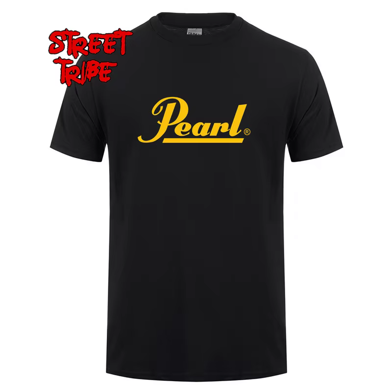 Tambours marque hommes T-shirts été nouvelle perle t-shirt col rond Hip Hop coton musique