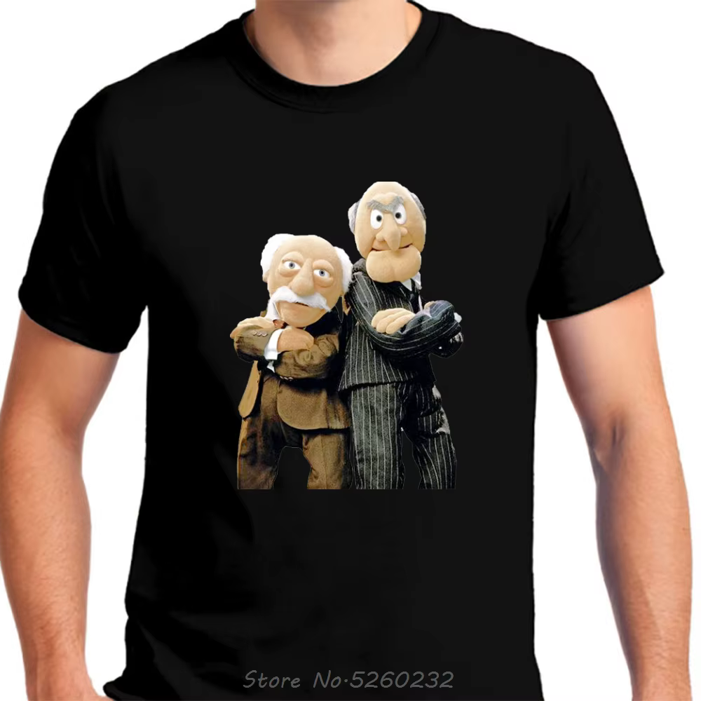 Statler et Waldorf T-Shirt noir vêtements mode 100% coton bonne qualité marque