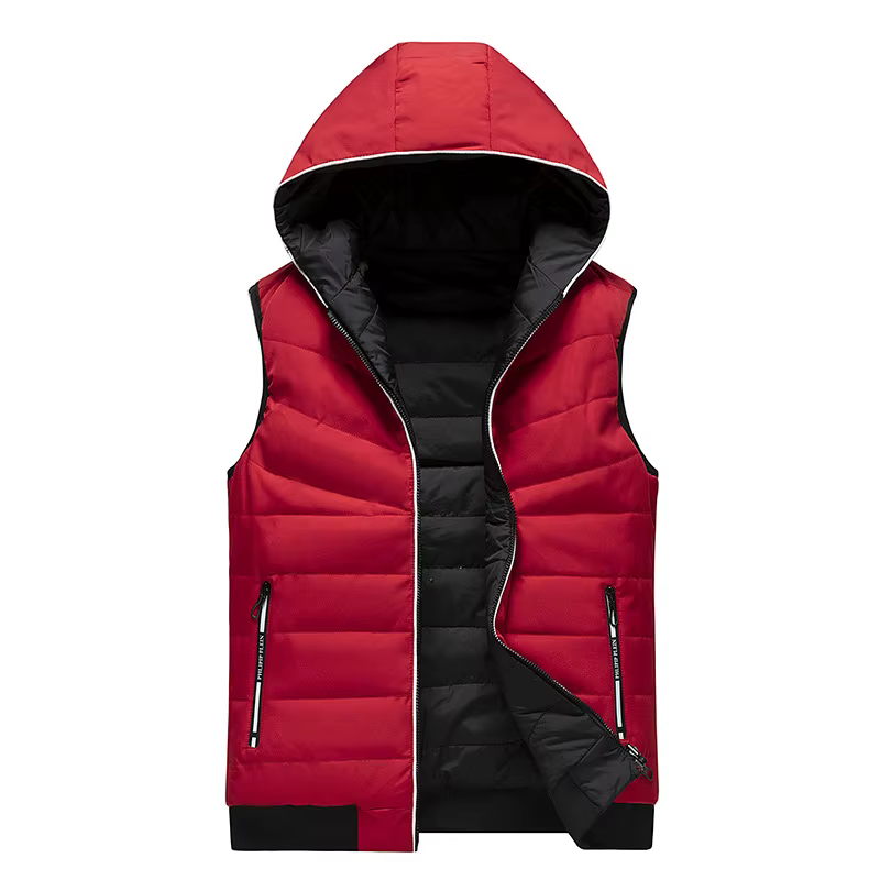Plus la taille M-6XL 2 en 1 fibrJackets Hommes Réversible Coton Vers Le Bas GlaThicken Rembourré Gilet Homme