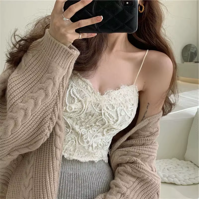 Camisoles sexy en dentelle pour femmes