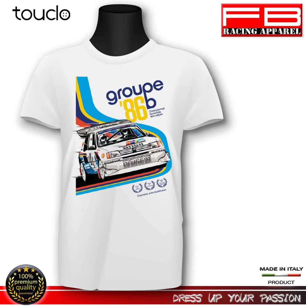 Mode fans de voitures françaises Sporter 205 Maxi GTI groupe de rallye B 1986 histoire t-shirt