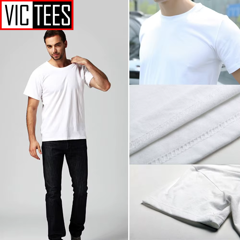 T-shirt blanc 100% coton pour homme