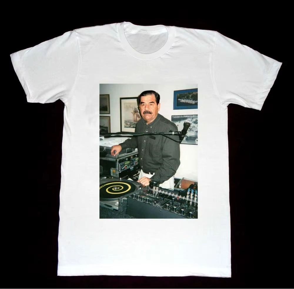 Dj Saddam Hussein t-shirt techniques 1200 maison irak Edm Hip Hop nouvelle marque vêtements personnalisé impression spéciale hommes Photo t-shirts