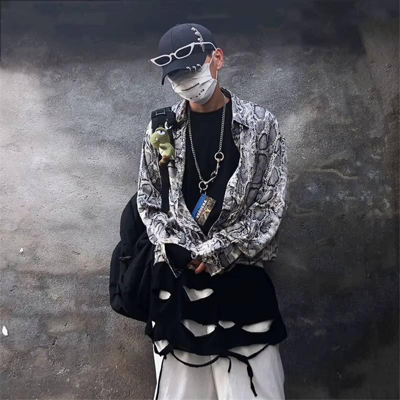 Débardeur d'été déchiré style punk hip-hop vintage pour hommes et femmes