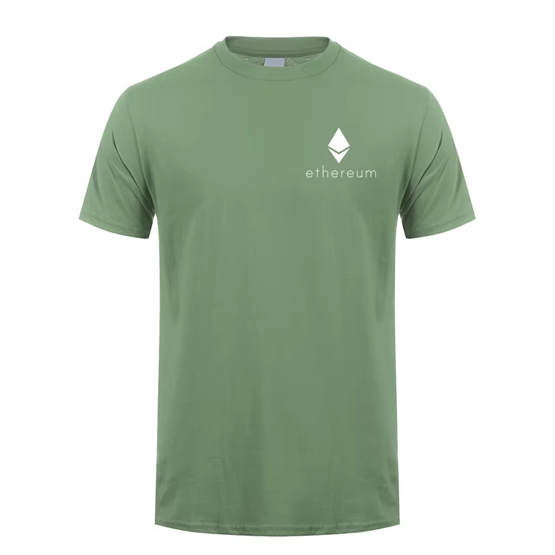Crypto-monnaie Ethereum t-shirts homme Crypto t-shirt décontracté à manches courtes dessus frais ETH argent