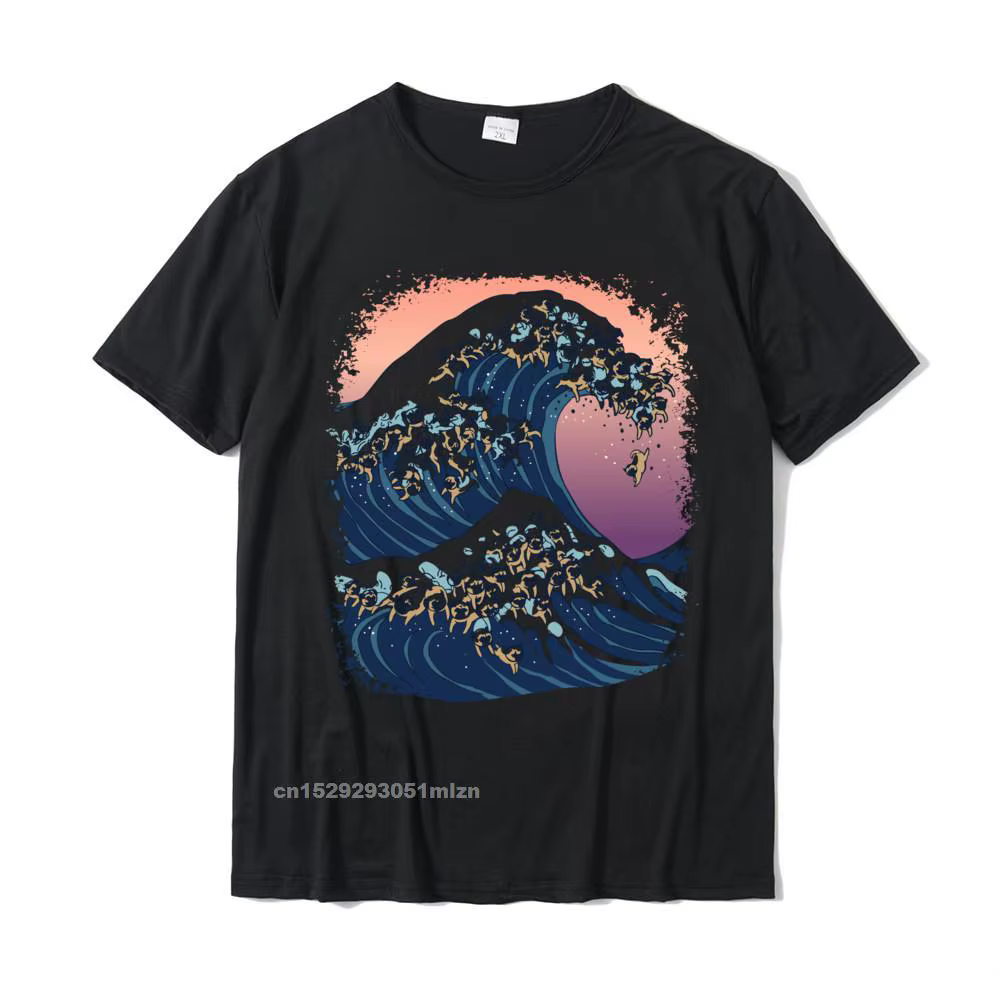 Sweat-shirt en coton The Great Wave of Pugs pour hommes