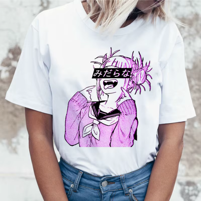 Ahegao-T-shirt dessin animé pour femme