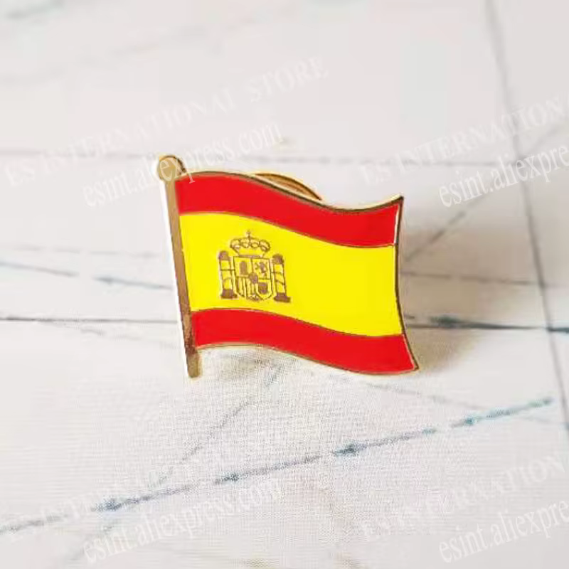 Épinglette en métal drapeau national, Comunités autonomes de l'Espagne, Nationalités, Régions, Croix de Bourgogne, Deuxième République