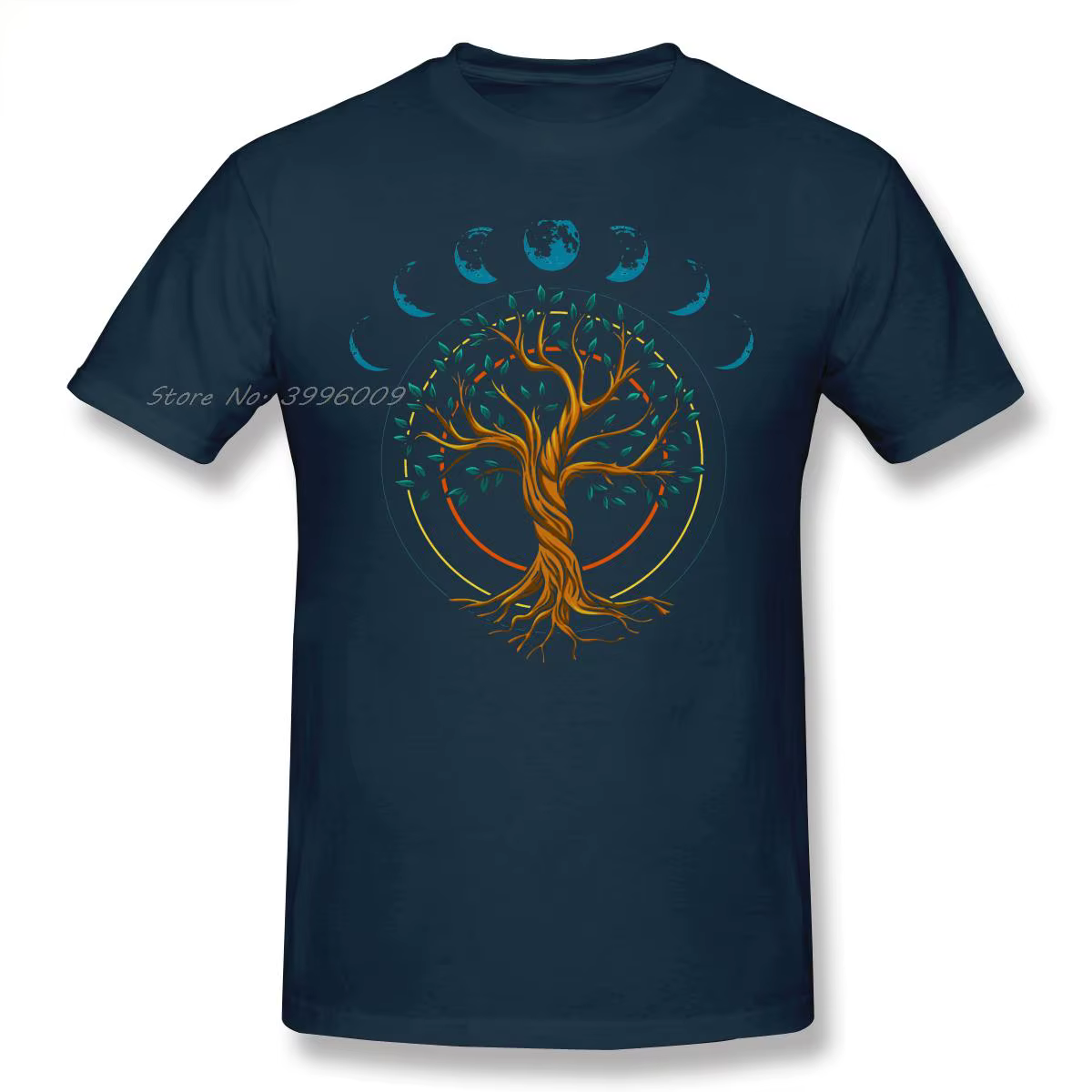 Arbre de vie rétro t-shirts femmes homme T-shirt coton été