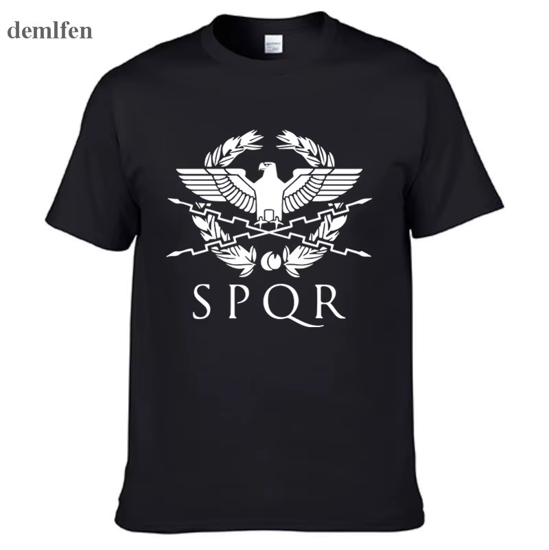 SPQR gladiateur romain impérial aigle d'or T-Shirt hommes décontracté court col rond