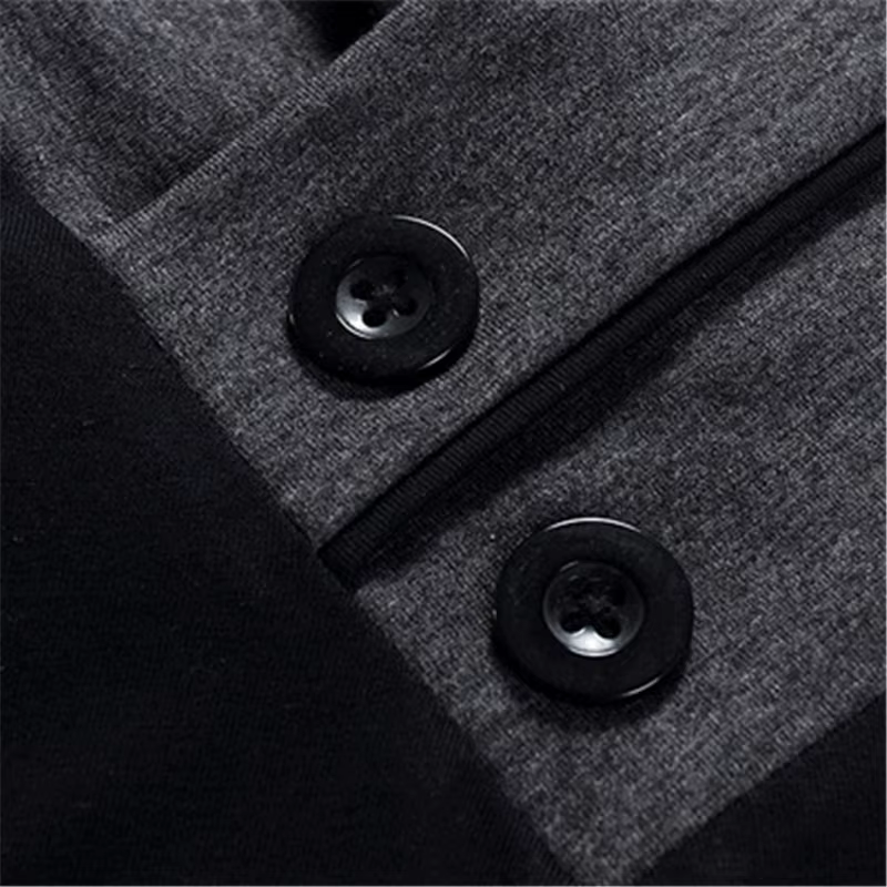 T-shirt à manches longues pour hommes avec col montant