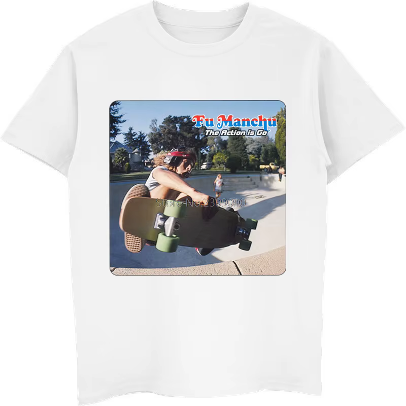 T-shirt Fu Manchu en coton pour homme, streetwear, hip-hop, amusant