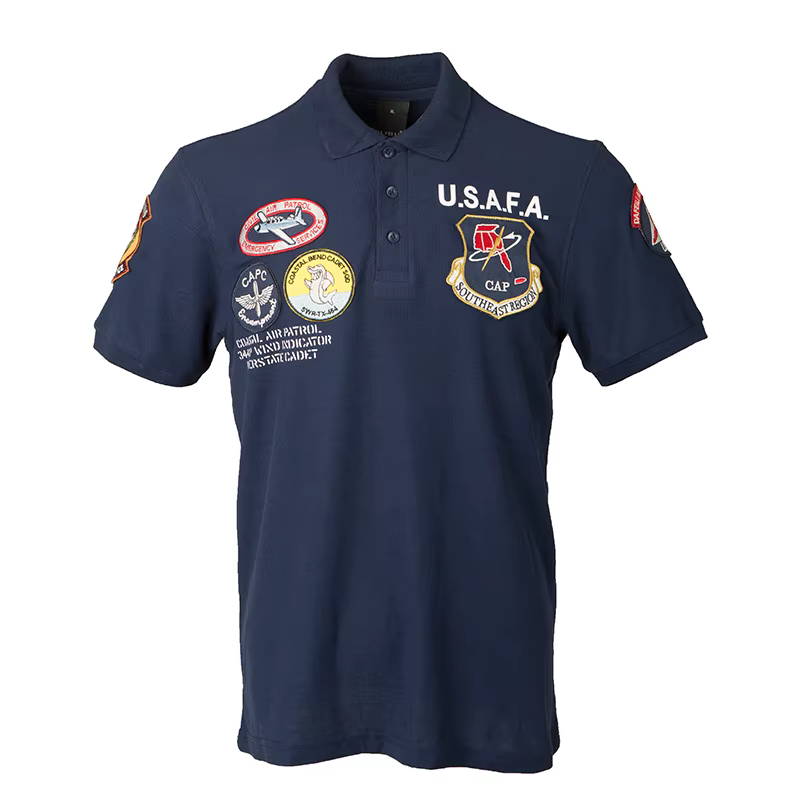 2025 vintage USAFA top gun polo hommes vêtements marques été à manches courtes militaire air force un top gun armée USN MA1 USMC