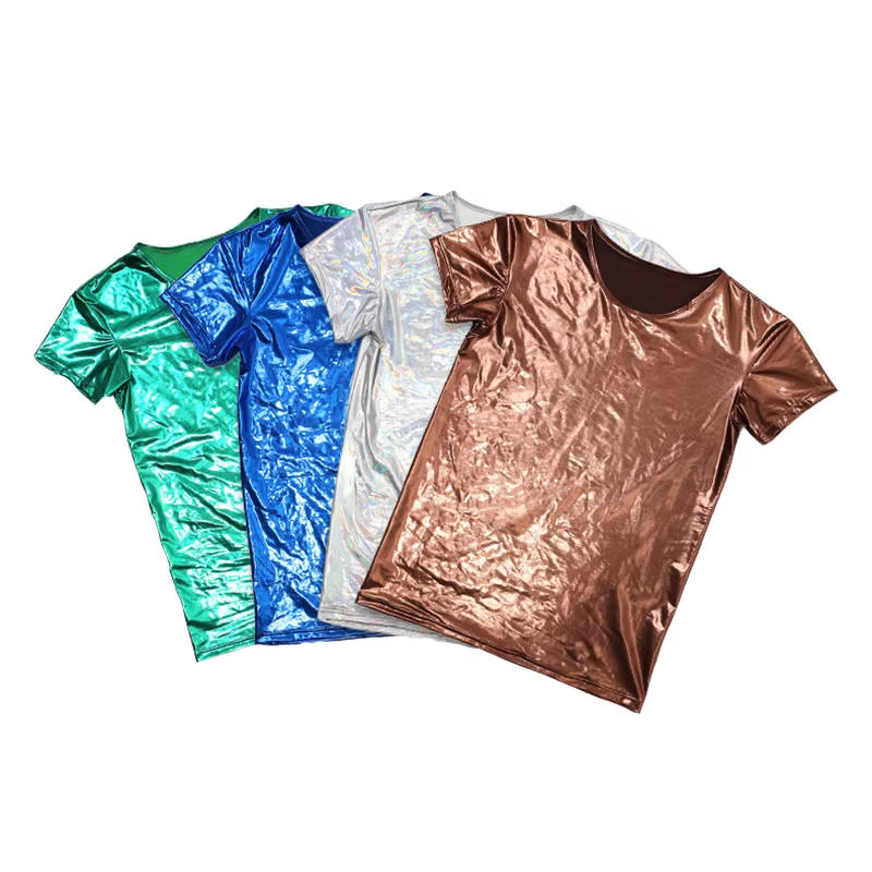 T-shirt en cuir pour homme, streetwear, harajuku