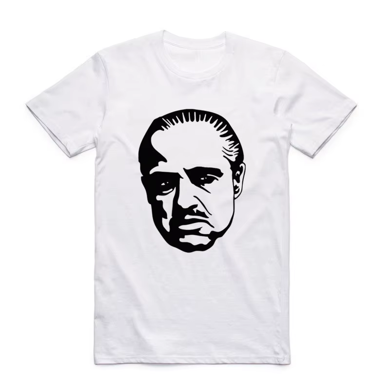 2019 hommes imprimer célèbre film le parrain classique t-shirt col rond à manches courtes été