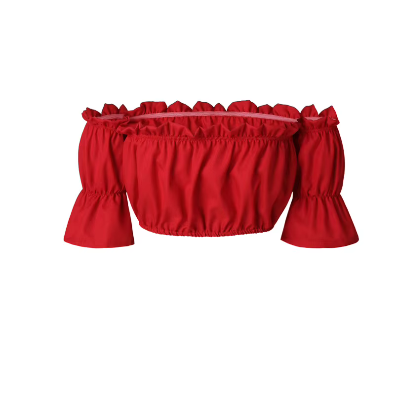 Crop tops femmes 2025 été lanterne manches sexy bretelles plage hauts rouge noir blanc froncé haut court débardeur croptop