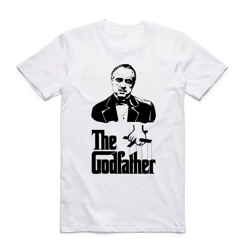 2019 hommes imprimer célèbre film le parrain classique t-shirt col rond à manches courtes été