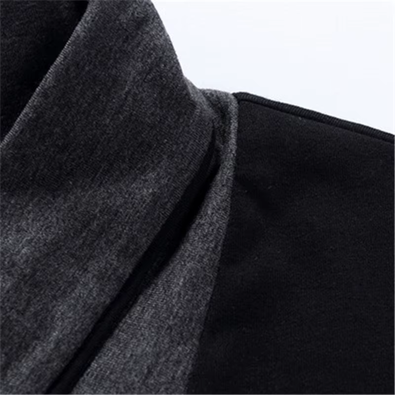 T-shirt à manches longues pour hommes avec col montant