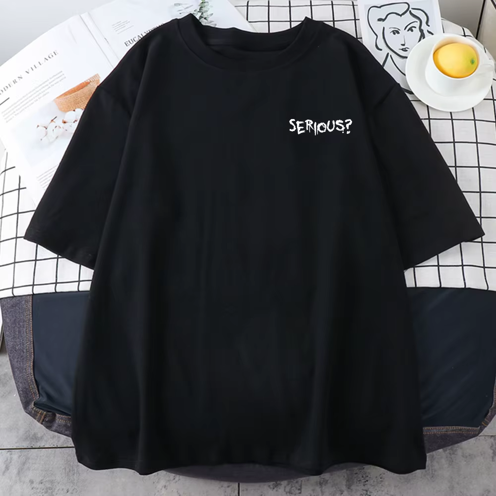 Paroles créatives sérieux imprimé femme T-Shirts simple s-xxxl