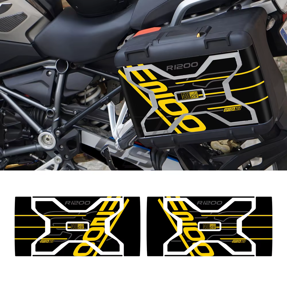 Étui à autocollants de moto pour BMW Vario Case 2013 – 2020 W/ R1250GS, autocollants Triple noir pour boîte de coffre