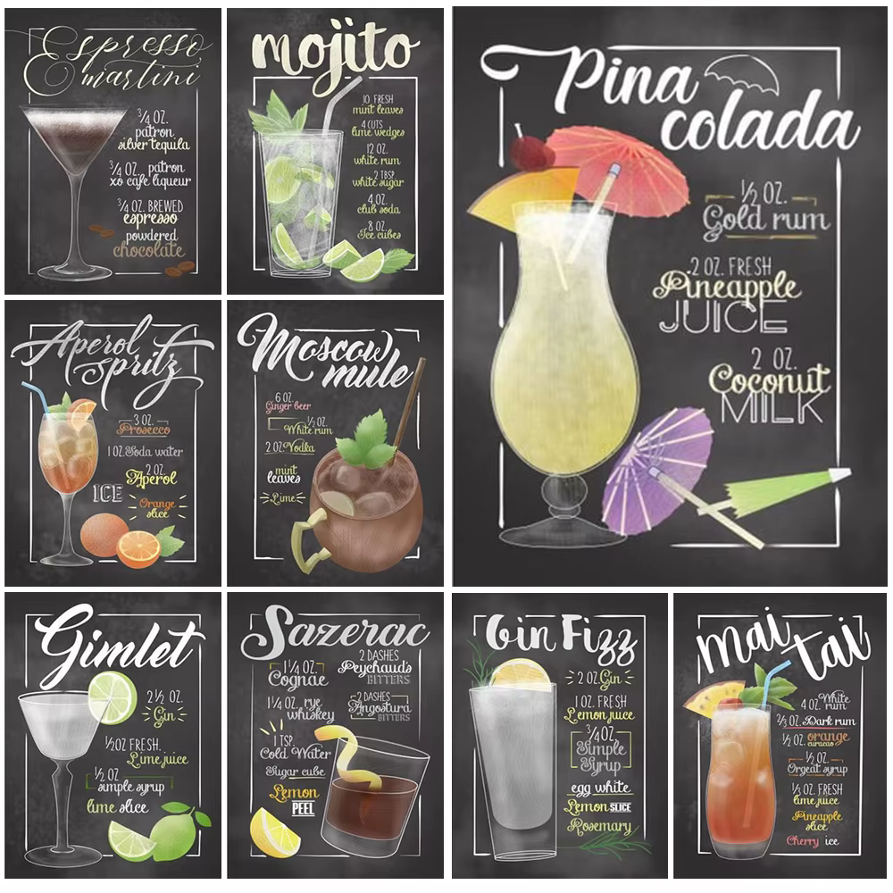 Affiches murales de Menu de boissons de Bar Mojito
