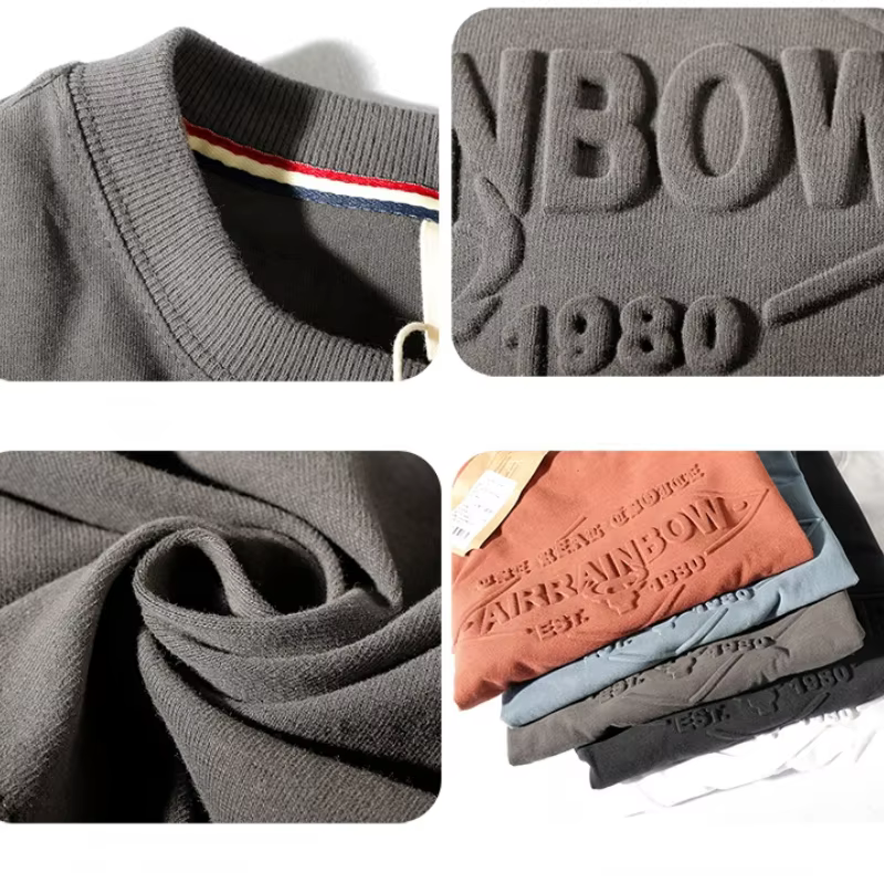 T-shirt à manches longues à col rond pour hommes