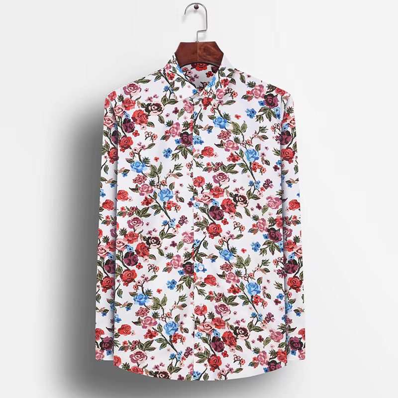 Chemise à imprimé floral pour hommes
