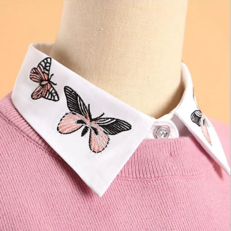 Demi-chemise à col amovible pour femme