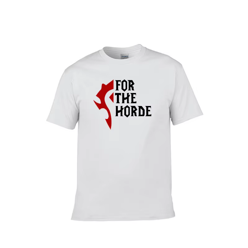 T-shirt noir à manches courtes pour homme, 100% coton, style warcraft, unisexe