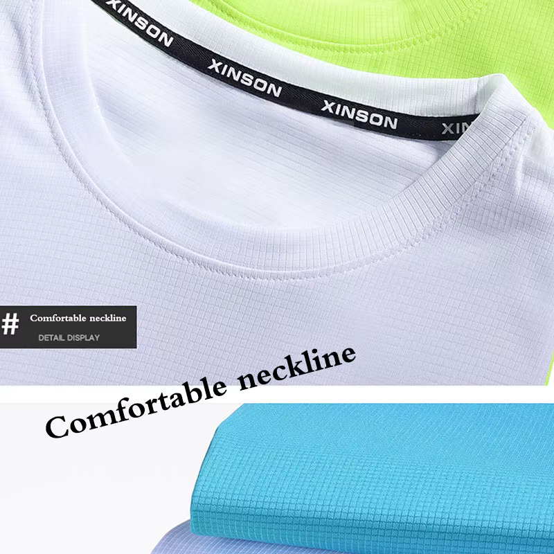 T-shirt à Manches Courtes et Col Rond en Polyeste Violet pour Homme