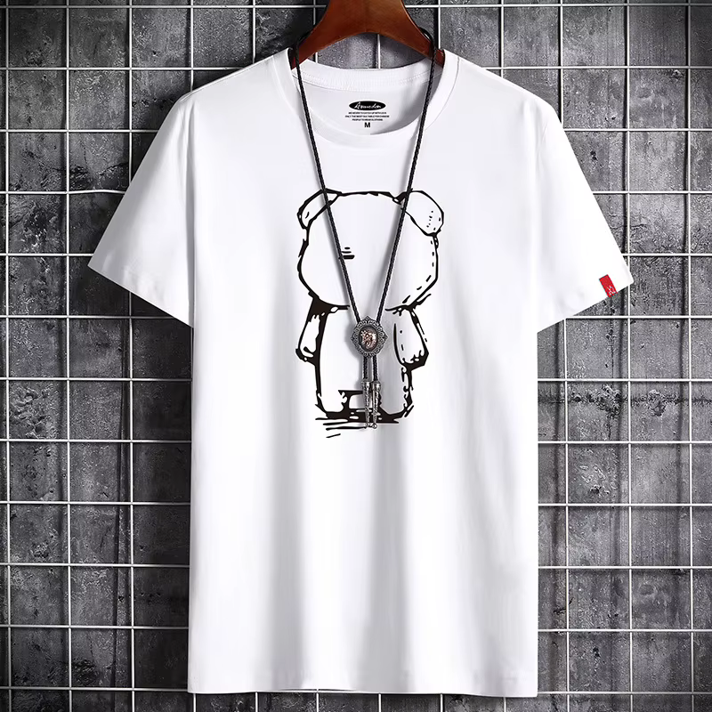 T-shirt pour hommes 2022 Date Vêtements Fitness Blanc O Cou Anime Homme