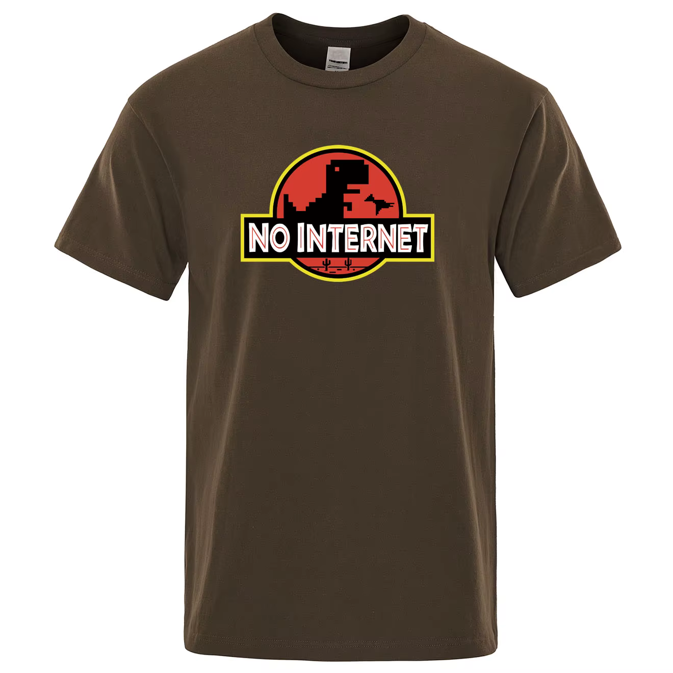 T-shirt imprimé de dinosaure de dessin animé pour homme